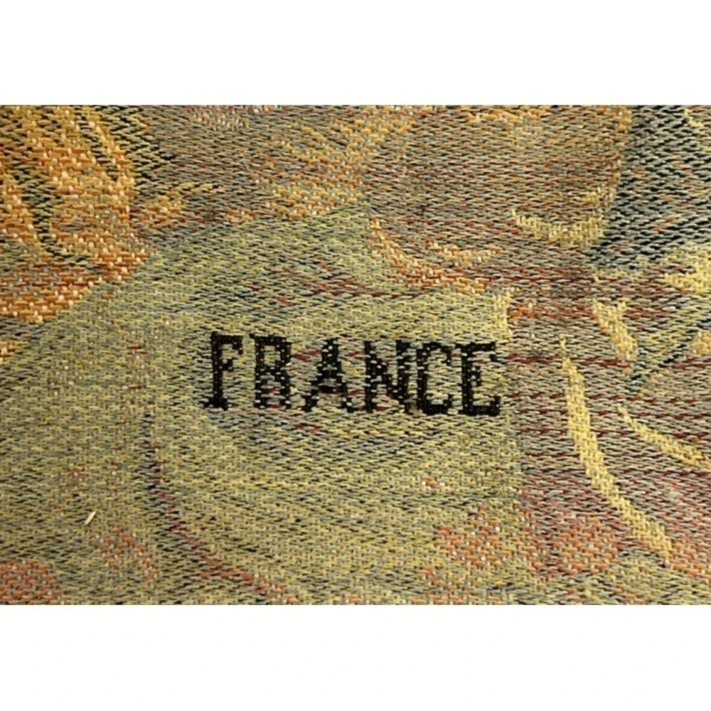 Antique French Tapestry Square Ladies Swing Man Textile Rococo Jacquard Victoria